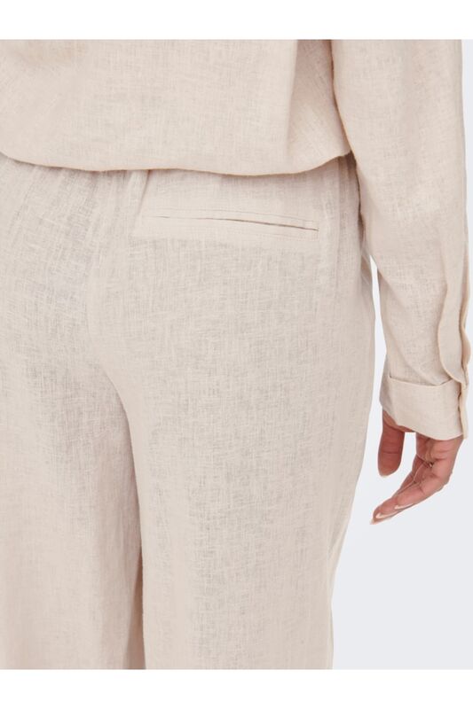 ONLTOKYO HW LINEN BLEND ST PANT PNT NOOS Kadın Bej Pantolon - 15259590
