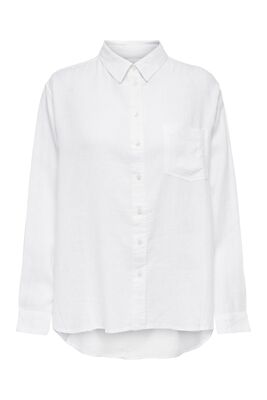 Only - ONLTOKYO L/S LINEN BLEND SHIRT PNT NOOS Kadın Beyaz UK Gömlek - 15259585