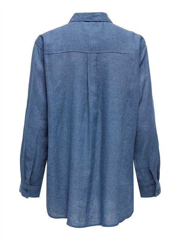 ONLTOKYO L/S LIN BL SHIRT PNT NOOS Kadın Mavi UK Gömlek - 15259585