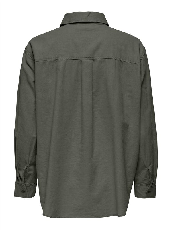 ONLTOKYO L/S LIN BL SHIRT PNT NOOS Kadın Yeşil UK Gömlek - 15259585