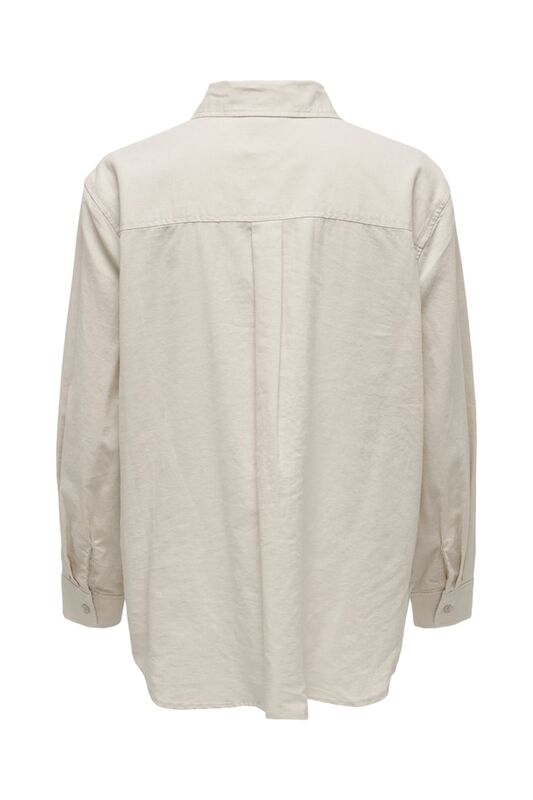 ONLTOKYO L/S LINEN BLEND SHIRT PNT NOOS Kadın Bej UK Gömlek - 15259585