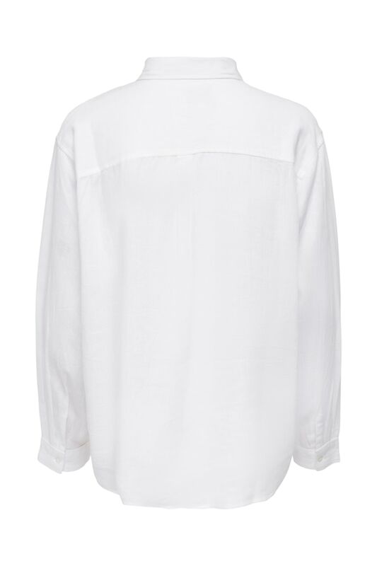 ONLTOKYO L/S LINEN BLEND SHIRT PNT NOOS Kadın Beyaz UK Gömlek - 15259585