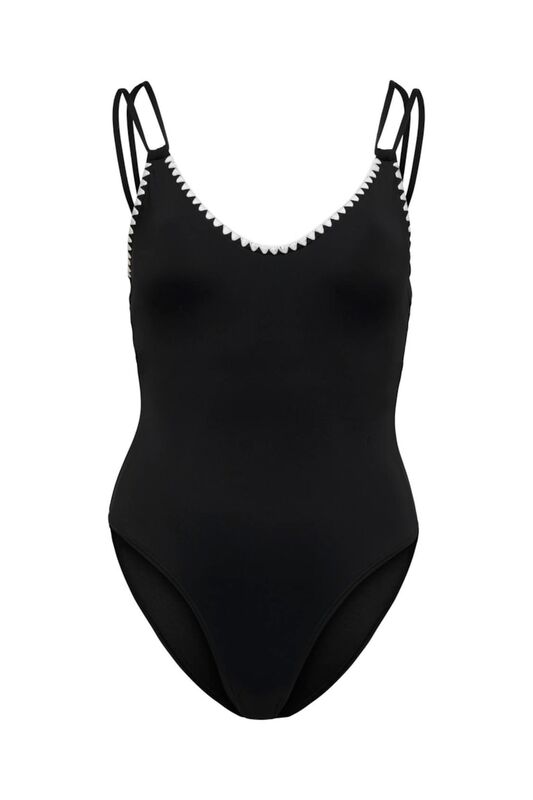Only - ONLTRICIA BOHEMIAN SWIMSUIT Kadın Siyah Mayo - 15297056