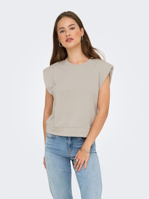 ONLUMA S/L O-NECK UB SWT Kadın Gri Sweatshirt - 15351053