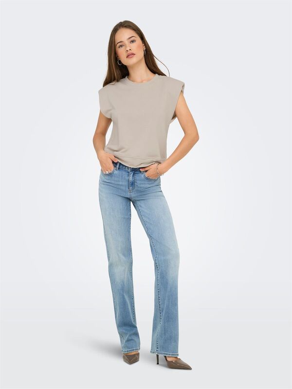 ONLUMA S/L O-NECK UB SWT Kadın Gri Sweatshirt - 15351053