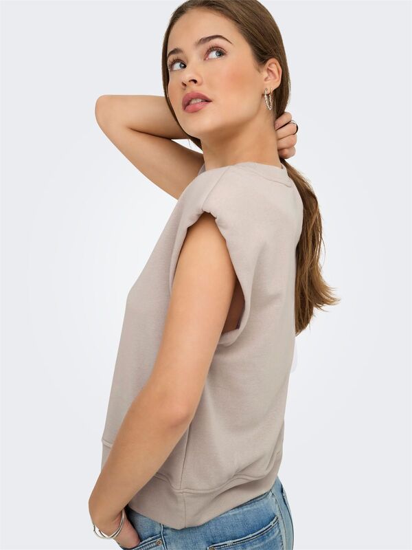 ONLUMA S/L O-NECK UB SWT Kadın Gri Sweatshirt - 15351053