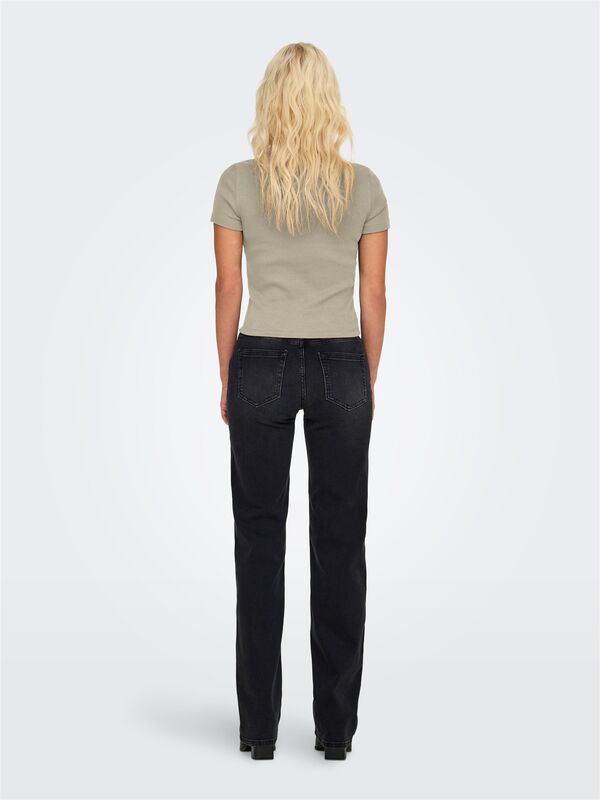 ONLVAL S/S O-NECK TOP CC JRS Kadın Bej T-Shirt - O15339774