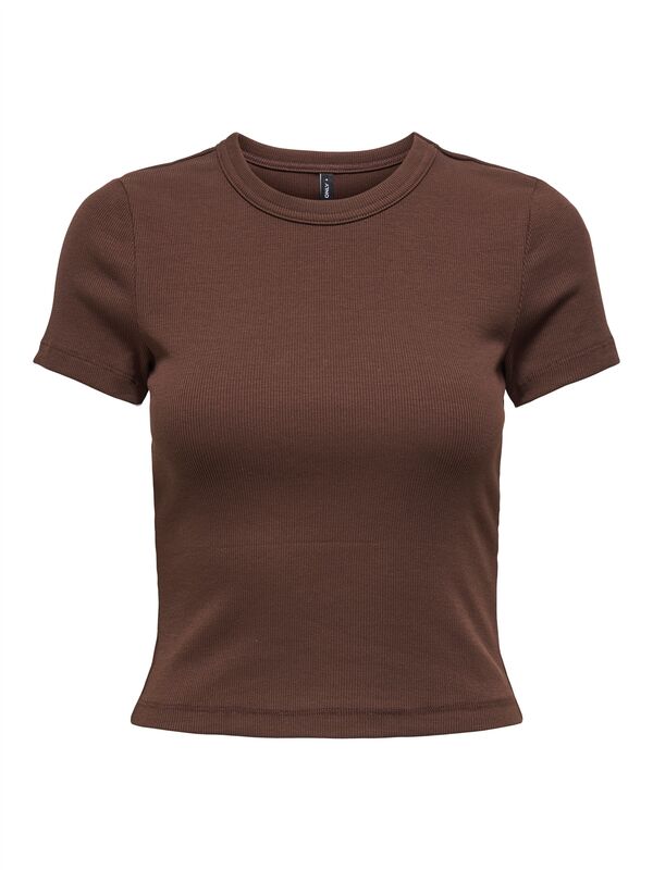ONLVAL S/S O-NECK TOP CC JRS Kadın Kahverengi T-Shirt - O15339774