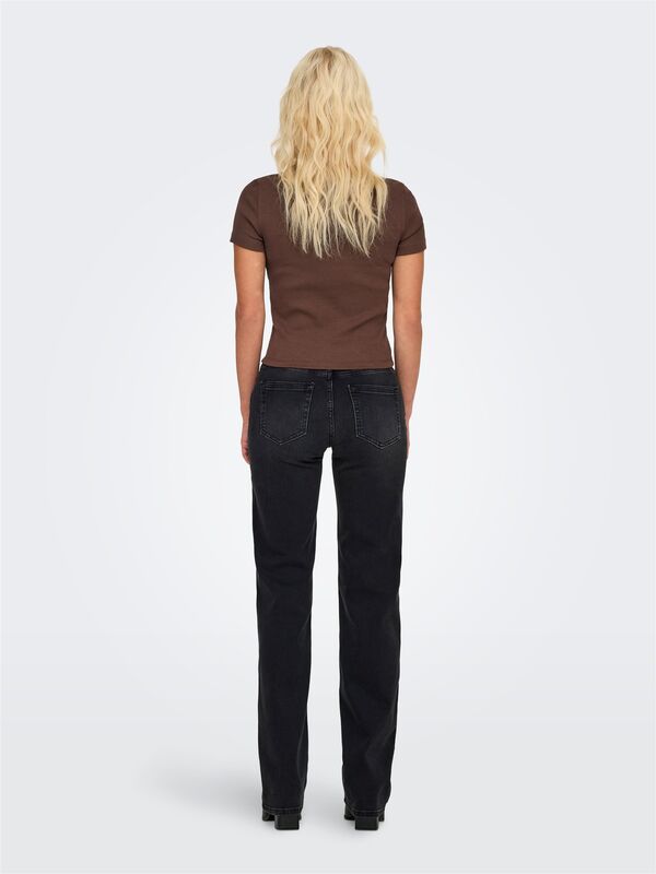 ONLVAL S/S O-NECK TOP CC JRS Kadın Kahverengi T-Shirt - O15339774