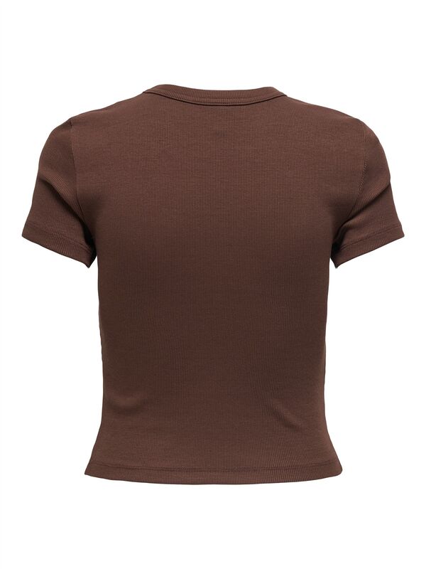 ONLVAL S/S O-NECK TOP CC JRS Kadın Kahverengi T-Shirt - O15339774