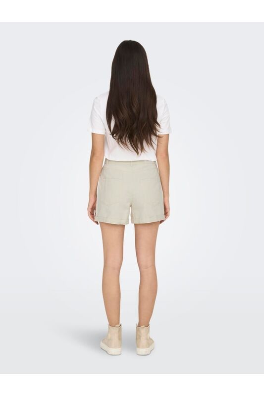 ONLVEGA HW MOM DNM SHORTS NOOS Kadın Bej Denim Şort - 15230571