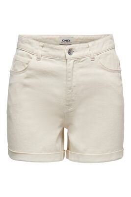 Only - ONLVEGA HW MOM DNM SHORTS NOOS Kadın Bej Denim Şort - 15230571