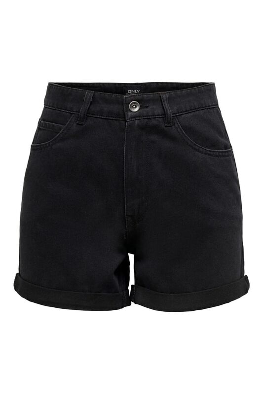 ONLVEGA HW MOM DNM SHORTS NOOS Kadın Siyah Denim Şort - 15230571