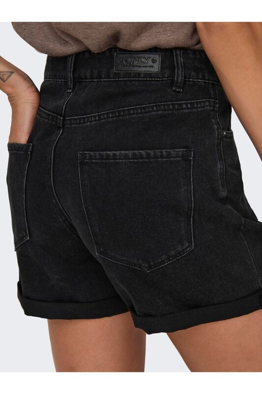 ONLVEGA HW MOM DNM SHORTS NOOS Kadın Siyah Denim Şort - 15230571