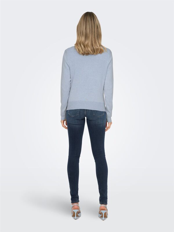 ONLVENICE LIFE LS ONECK PULLOVER NCA KNT Kadın Mavi Kazak - 15333989