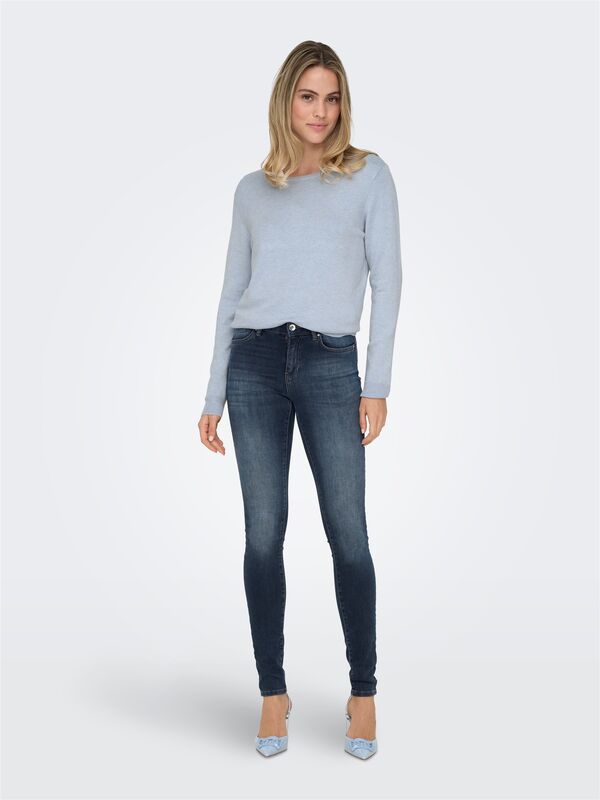 ONLVENICE LIFE LS ONECK PULLOVER NCA KNT Kadın Mavi Kazak - 15333989