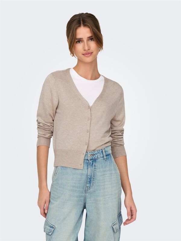ONLVENICE LIFE LS VNECK CARDI KNT NOOS Kadın Beyaz Hırka - O15333985