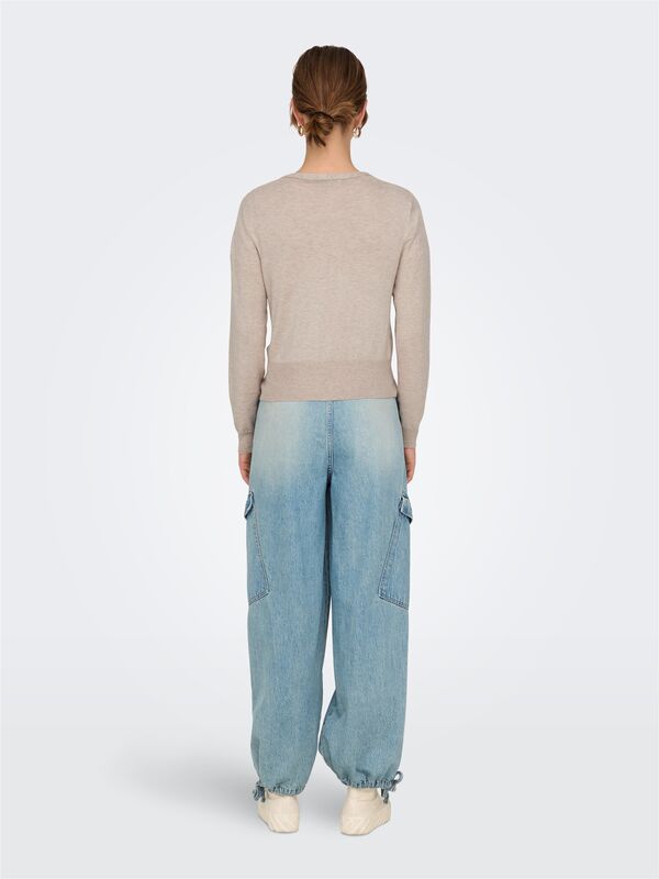 ONLVENICE LIFE LS VNECK CARDI KNT NOOS Kadın Beyaz Hırka - O15333985