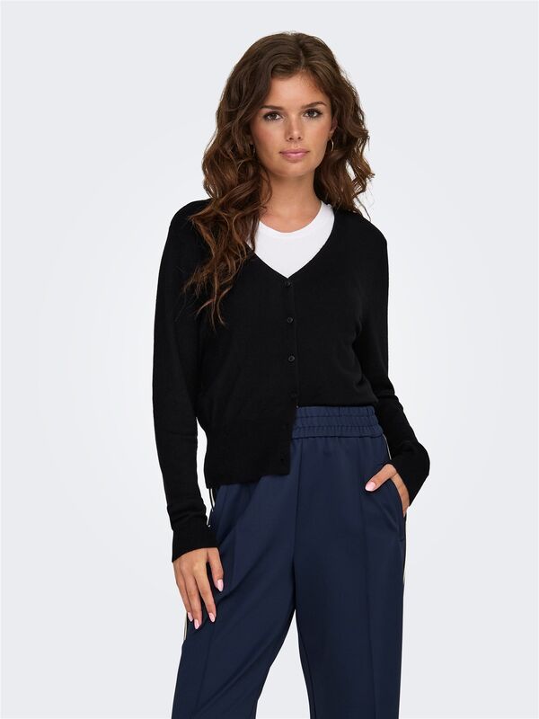 ONLVENICE LIFE LS VNECK CARDI KNT NOOS Kadın Siyah Hırka - O15333985