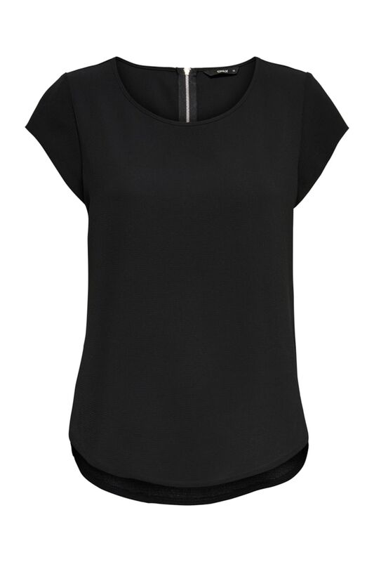 ONLVIC S/S SOLID TOP NOOS PTM Kadın Siyah T-Shirt - 15142784
