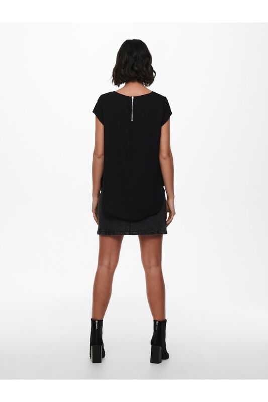 ONLVIC S/S SOLID TOP NOOS PTM Kadın Siyah T-Shirt - 15142784