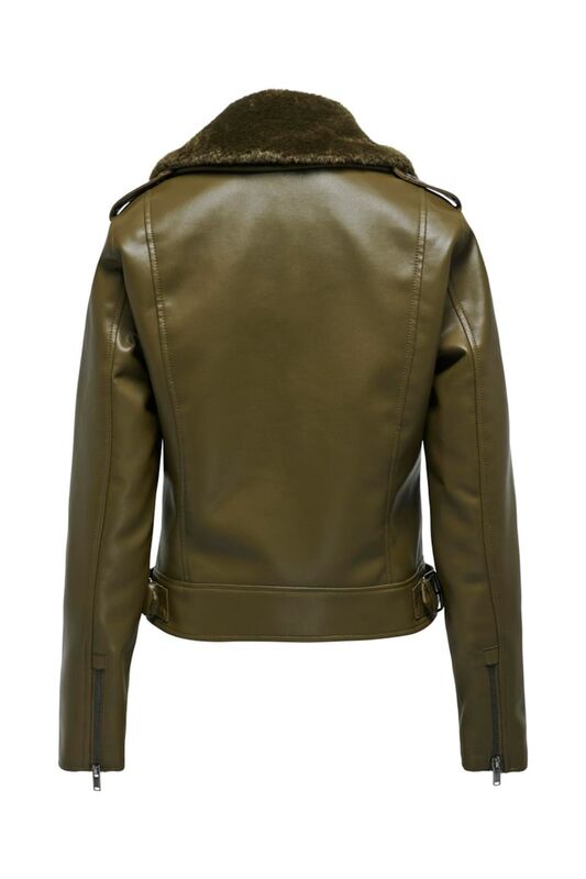 ONLVILHELMA FAUX LEATHER BIKER OTW Kadın Kahverengi Mont - 15325903