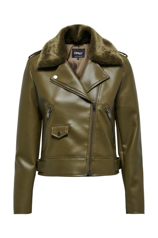 ONLVILHELMA FAUX LEATHER BIKER OTW Kadın Kahverengi Mont - 15325903