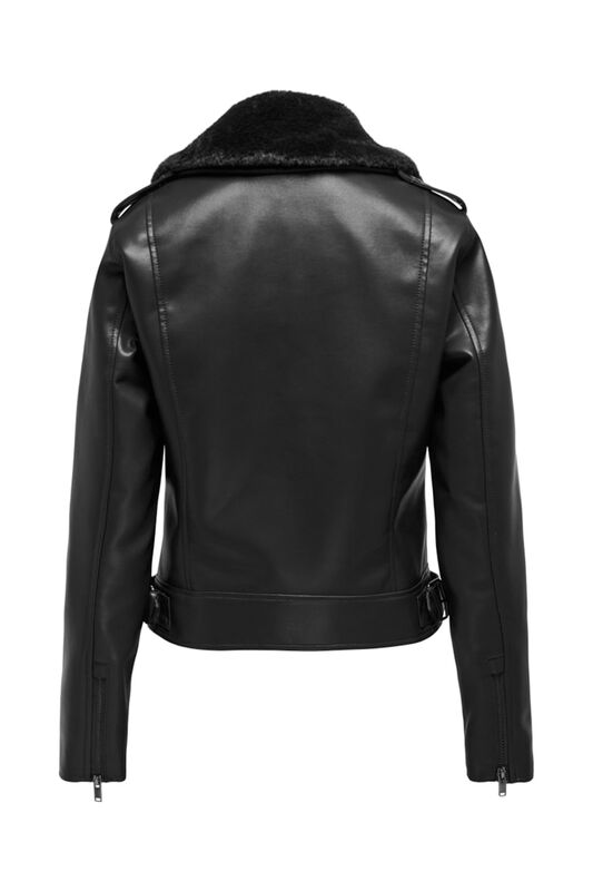 ONLVILHELMA FAUX LEATHER BIKER OTW Kadın Siyah Mont - 15325903