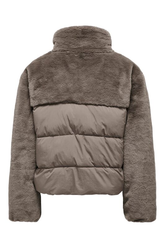 ONLWANJA FUR PUFFER MIX JACKET CC OTW Kadın Bej Mont - 15292945