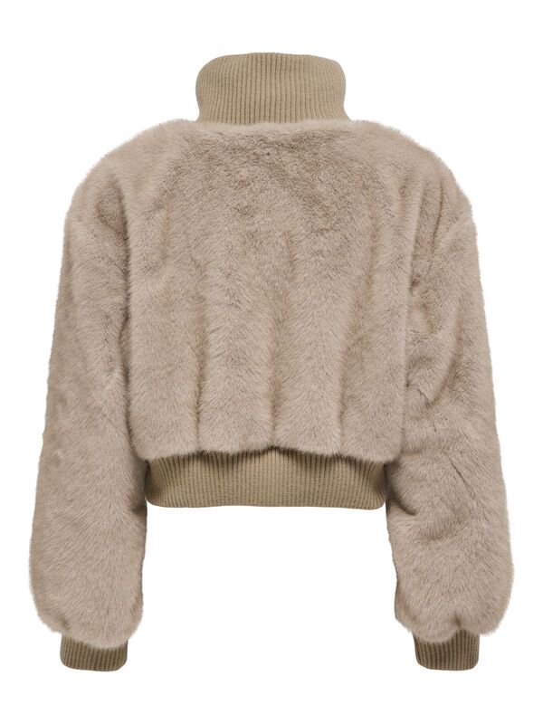 ONLWICKI LIFE FUR RIB JACKET CC OTW Kadın Kahverengi Mont - 15349157