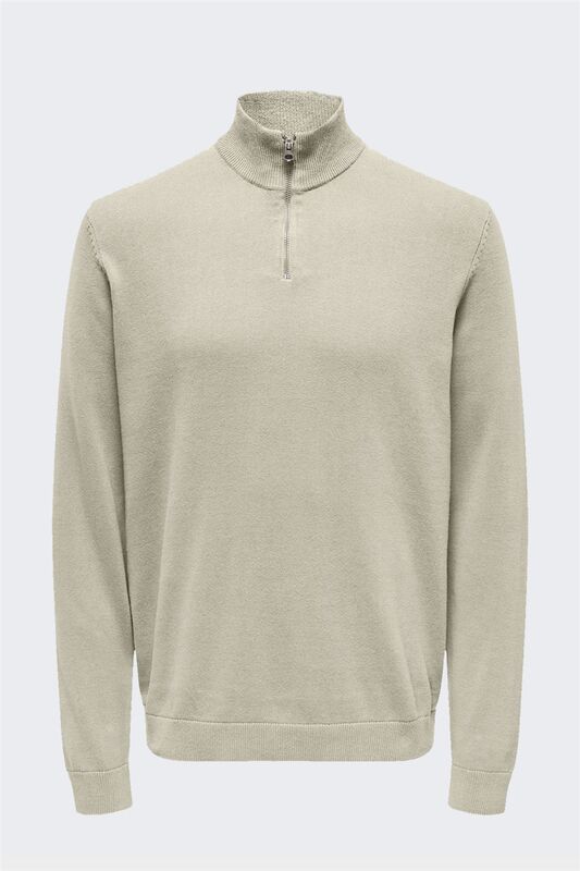 ONSALEX REG 12 HALF ZIP KNIT Erkek Bej Kazak - 22022523