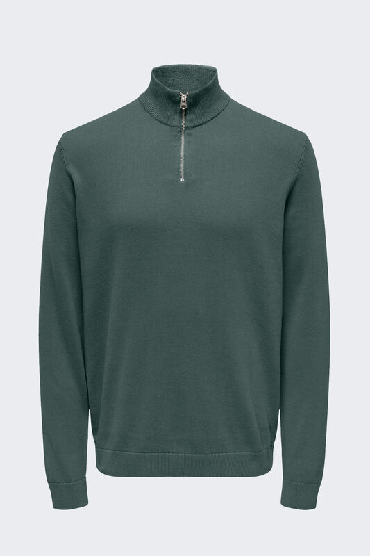 ONSALEX REG 12 HALF ZIP KNIT Erkek Yeşil Kazak - 22022523