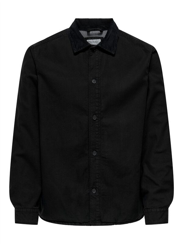 ONSASTON WASH CANVAS OVERSHIRT Erkek Siyah - 22030131