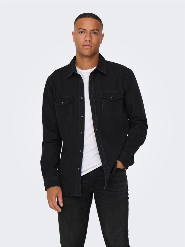 ONSBANE 3247 DNM SHIRT NOOS Erkek Gri Denim Gömlek - 22023247