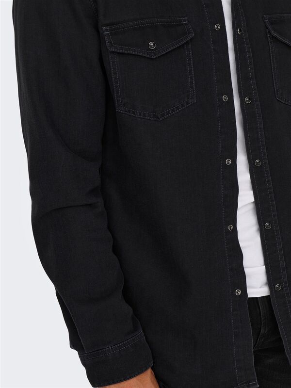 ONSBANE 3247 DNM SHIRT NOOS Erkek Gri Denim Gömlek - 22023247