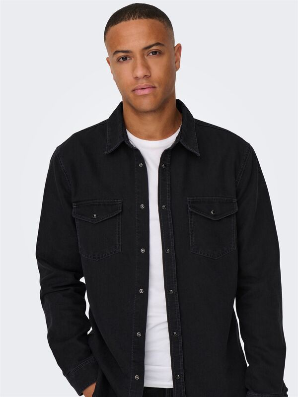 ONSBANE 3247 DNM SHIRT NOOS Erkek Gri Denim Gömlek - 22023247