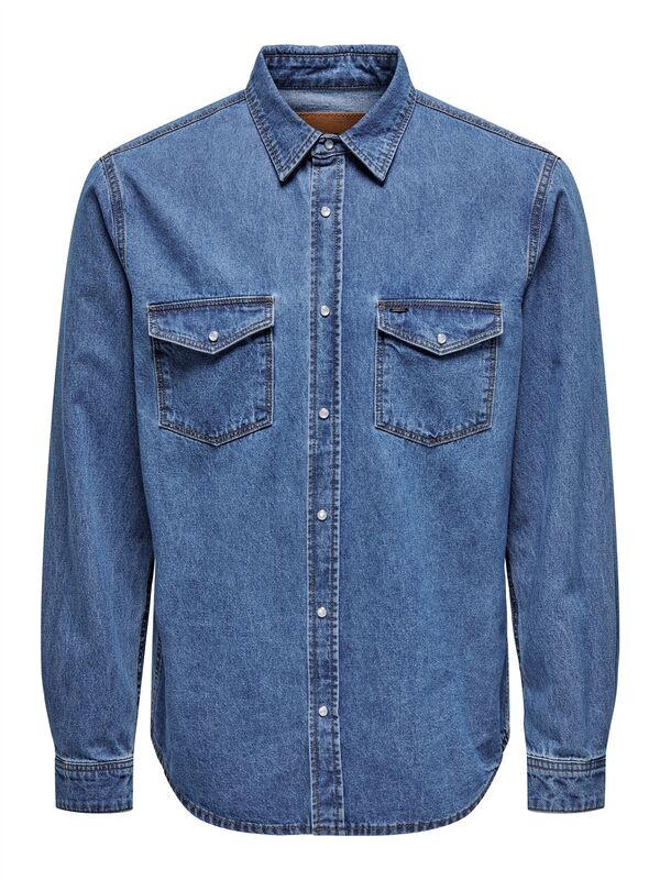 ONSBANE 3247 DNM SHIRT NOOS Erkek Mavi Denim Gömlek - 22023247