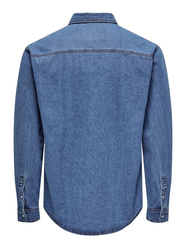 ONSBANE 3247 DNM SHIRT NOOS Erkek Mavi Denim Gömlek - 22023247
