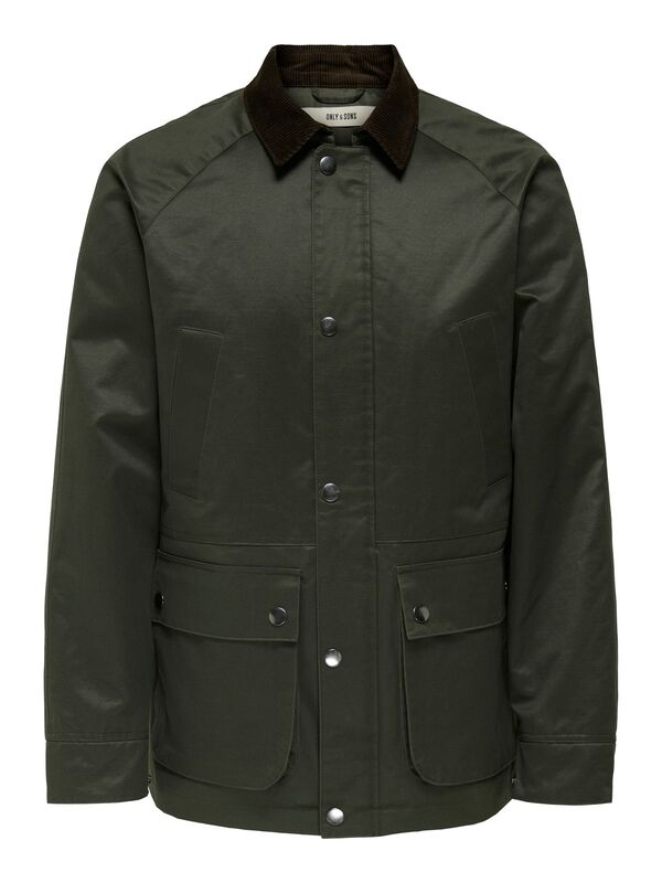 Only & Sons - ONSBOB WAXED JACKET OTW Erkek Yeşil Mont - 22034876