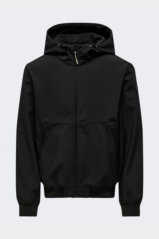 Only & Sons - ONSBOWIE SOFTSHELL BOMBER OTW NOOS Erkek Siyah Mont - 22029276