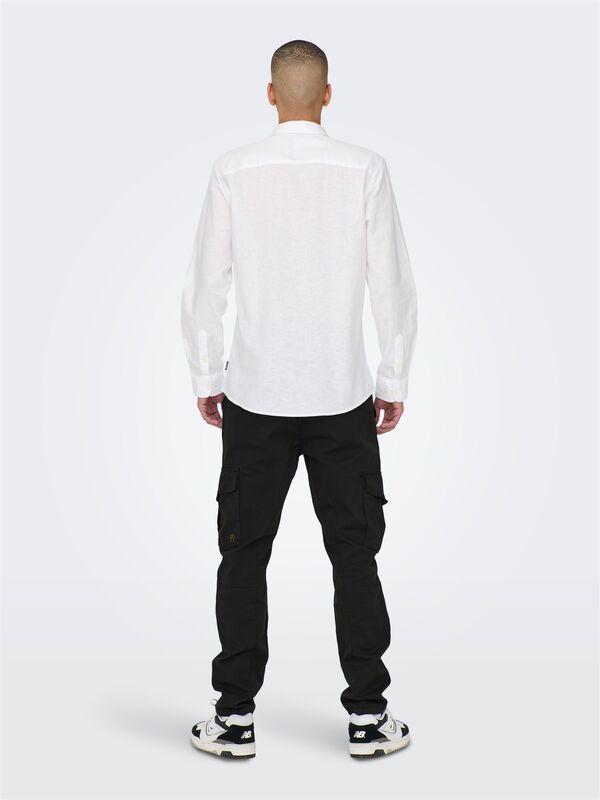 ONSCAIDEN LIFE LS SOLID LINEN SHIRT NOOS Erkek Beyaz Gömlek - 22012321