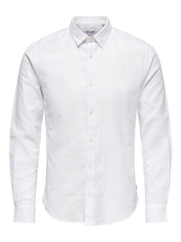 Only & Sons - ONSCAIDEN LIFE LS SOLID LINEN SHIRT NOOS Erkek Beyaz Gömlek - 22012321 Only & Sons - ONSCAIDEN LIFE LS SOLID LINEN SHIRT NOOS Erkek Beyaz Gömlek - 22012321