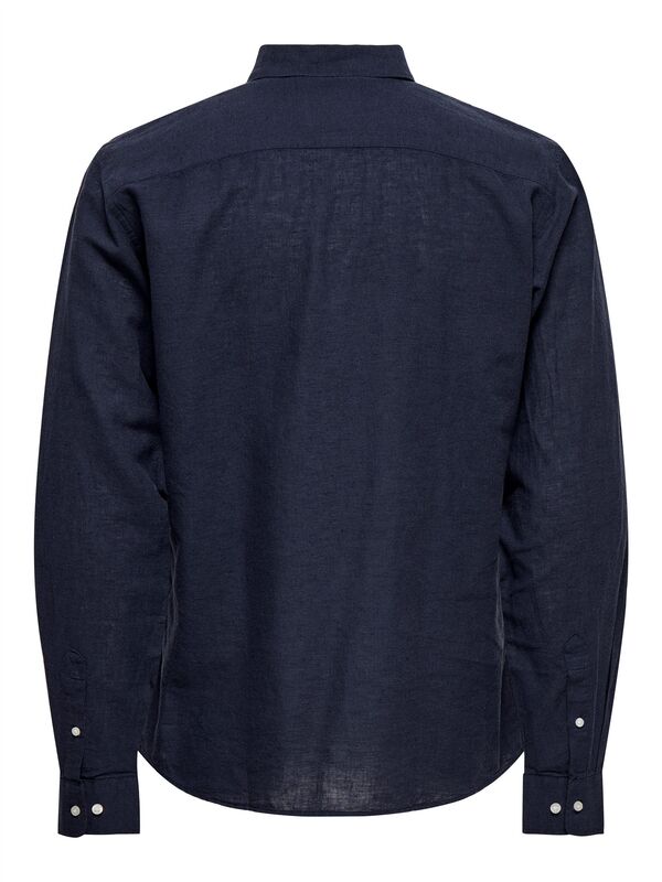 ONSCAIDEN LIFE LS SOLID LINEN SHIRT NOOS Erkek Lacivert Gömlek - 22012321