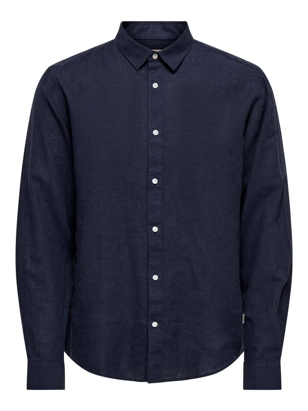 Only & Sons - ONSCAIDEN LIFE LS SOLID LINEN SHIRT NOOS Erkek Lacivert Gömlek - 22012321 Only & Sons - ONSCAIDEN LIFE LS SOLID LINEN SHIRT NOOS Erkek Lacivert Gömlek - 22012321