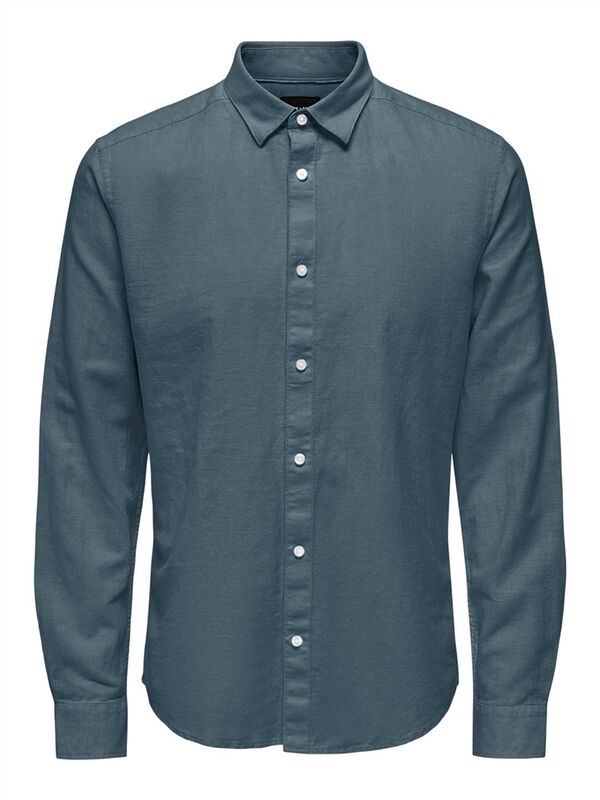 Only & Sons - ONSCAIDEN LIFE LS SOLID LINEN SHIRT NOOS Erkek Mavi Gömlek - 22012321 Only & Sons - ONSCAIDEN LIFE LS SOLID LINEN SHIRT NOOS Erkek Mavi Gömlek - 22012321