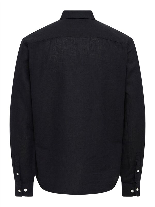 ONSCAIDEN LIFE LS SOLID LINEN SHIRT NOOS Erkek Siyah Gömlek - 22012321