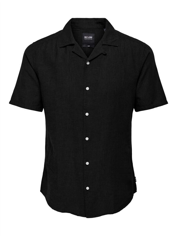 ONSCAIDEN LIFE SS SOLID RESORT LINENNOOS Erkek Black Gömlek - 22025116