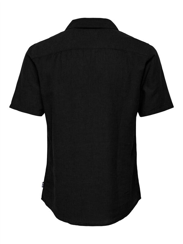 ONSCAIDEN LIFE SS SOLID RESORT LINENNOOS Erkek Black Gömlek - 22025116