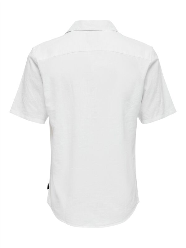 ONSCAIDEN LIFE SS SOLID RESORT LINENNOOS Erkek White Gömlek - 22025116