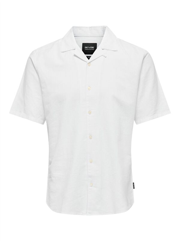 ONSCAIDEN LIFE SS SOLID RESORT LINENNOOS Erkek White Gömlek - 22025116